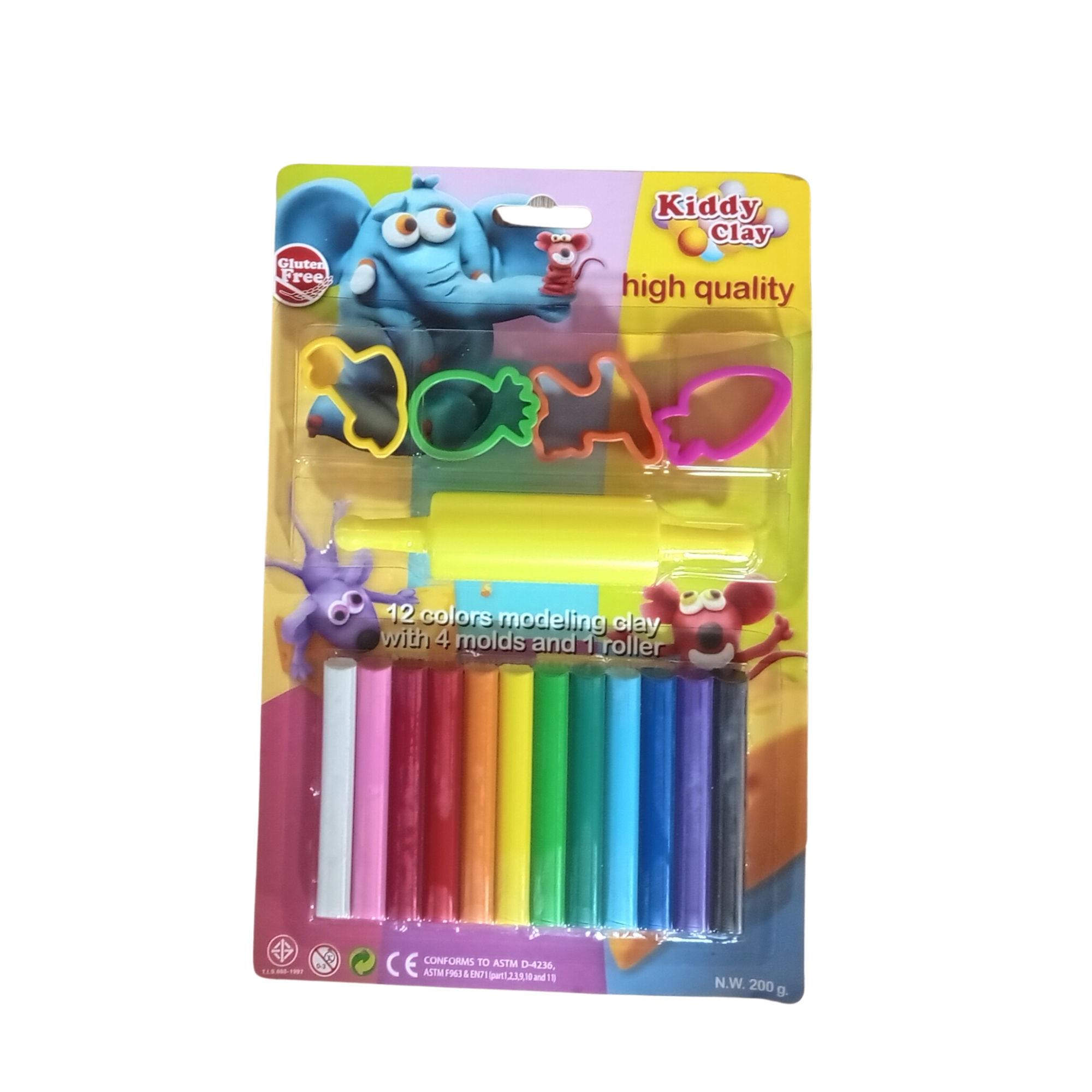 PATE A MODLER 12 BATONS + 4 ACC +ROL KIDDY CLAY