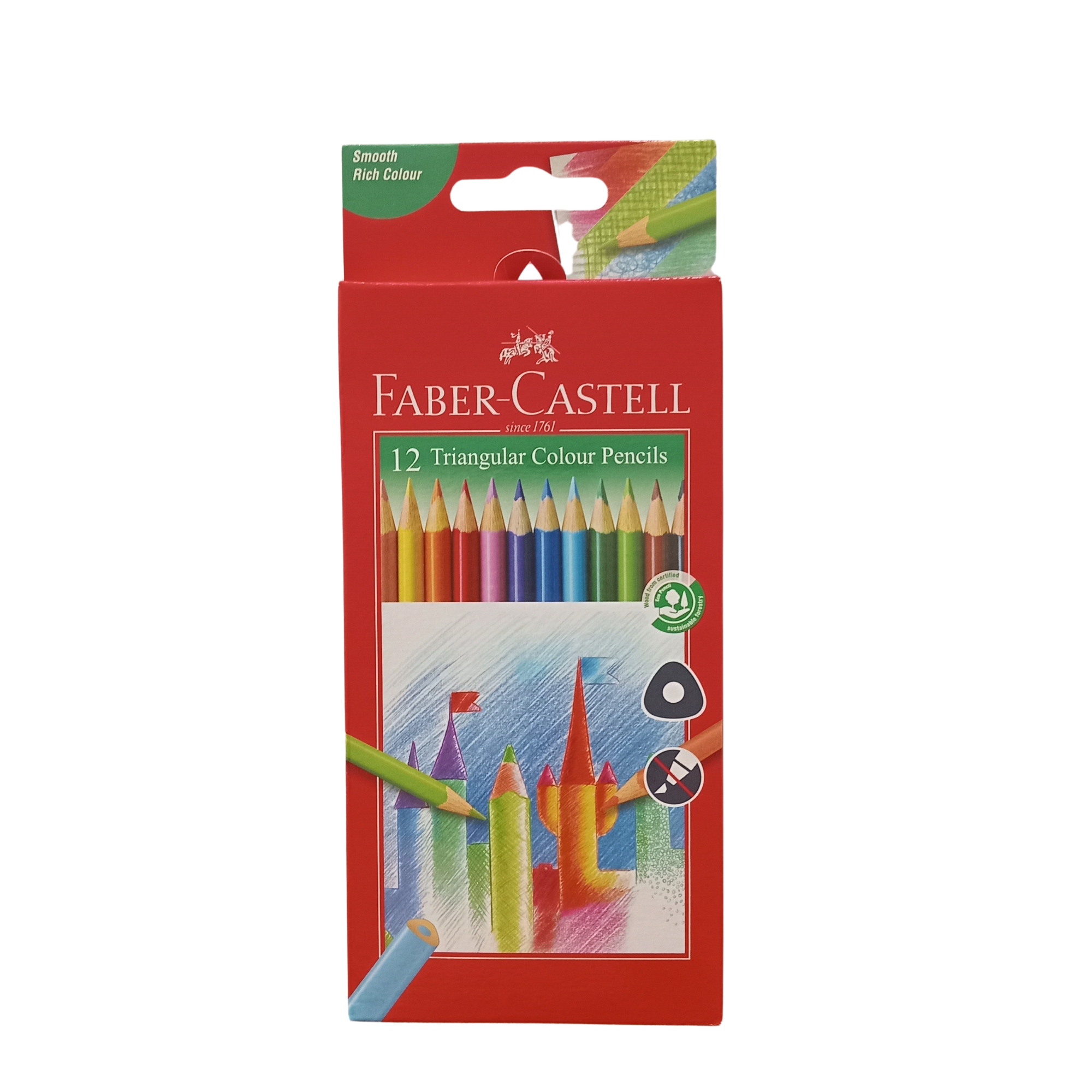 12 CRAYONS COULEUR TRI FABER-CASTELL