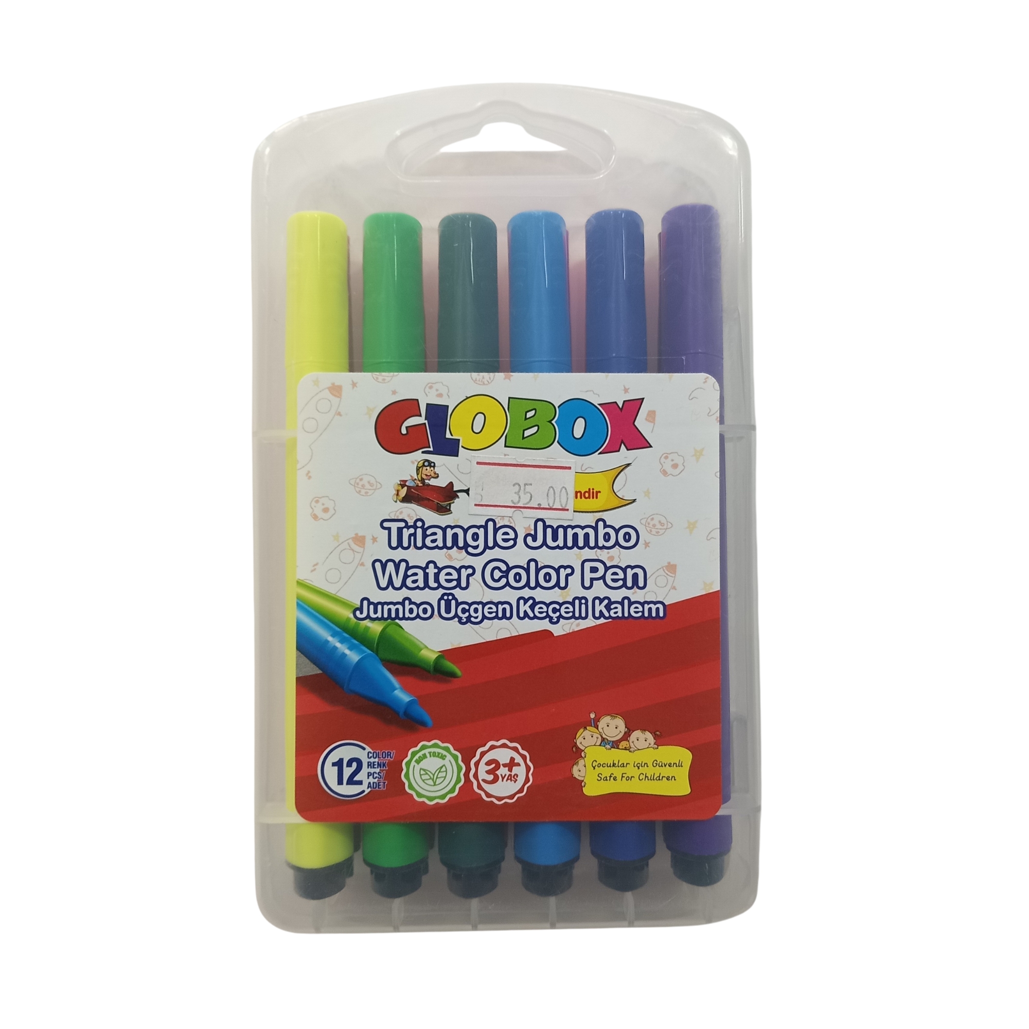 12 FEUTRES JUMBO TRIANGULAIRE GLOBOX