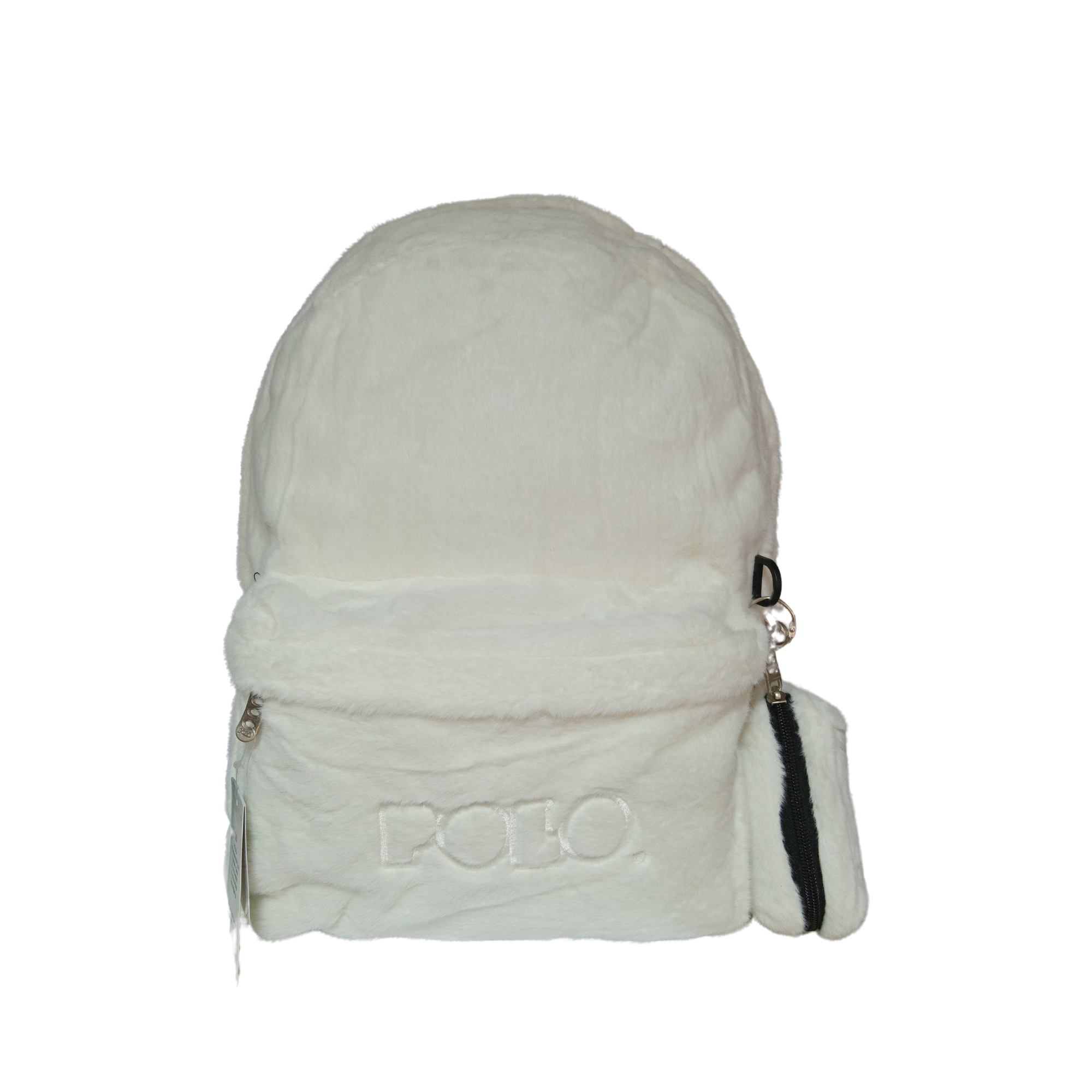 SAC A DOS POLO BACKPACK+SCARF FORRURE BLAN