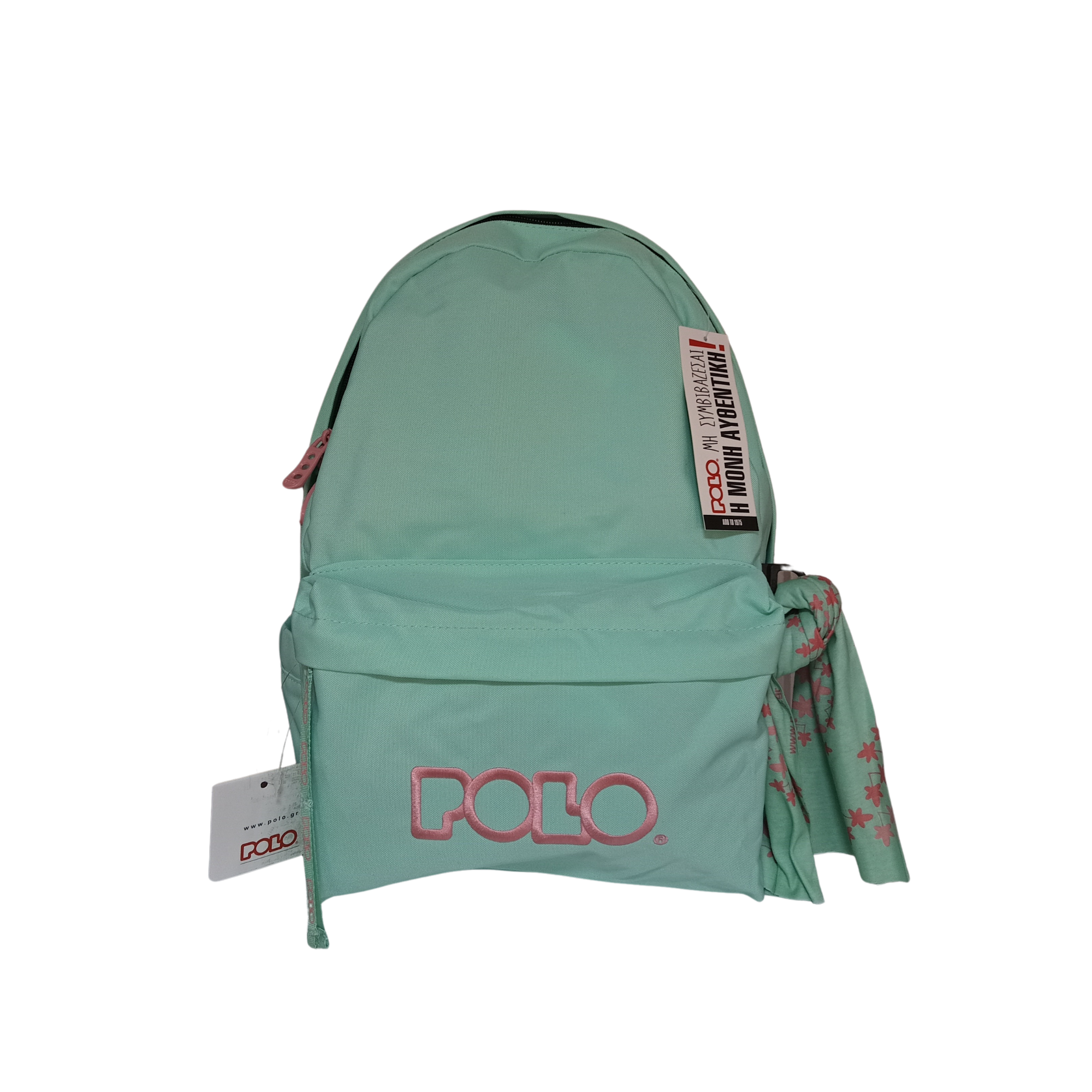 SAC A DOS POLO BLACKPACK+SCARF PISTACHE/ROSE