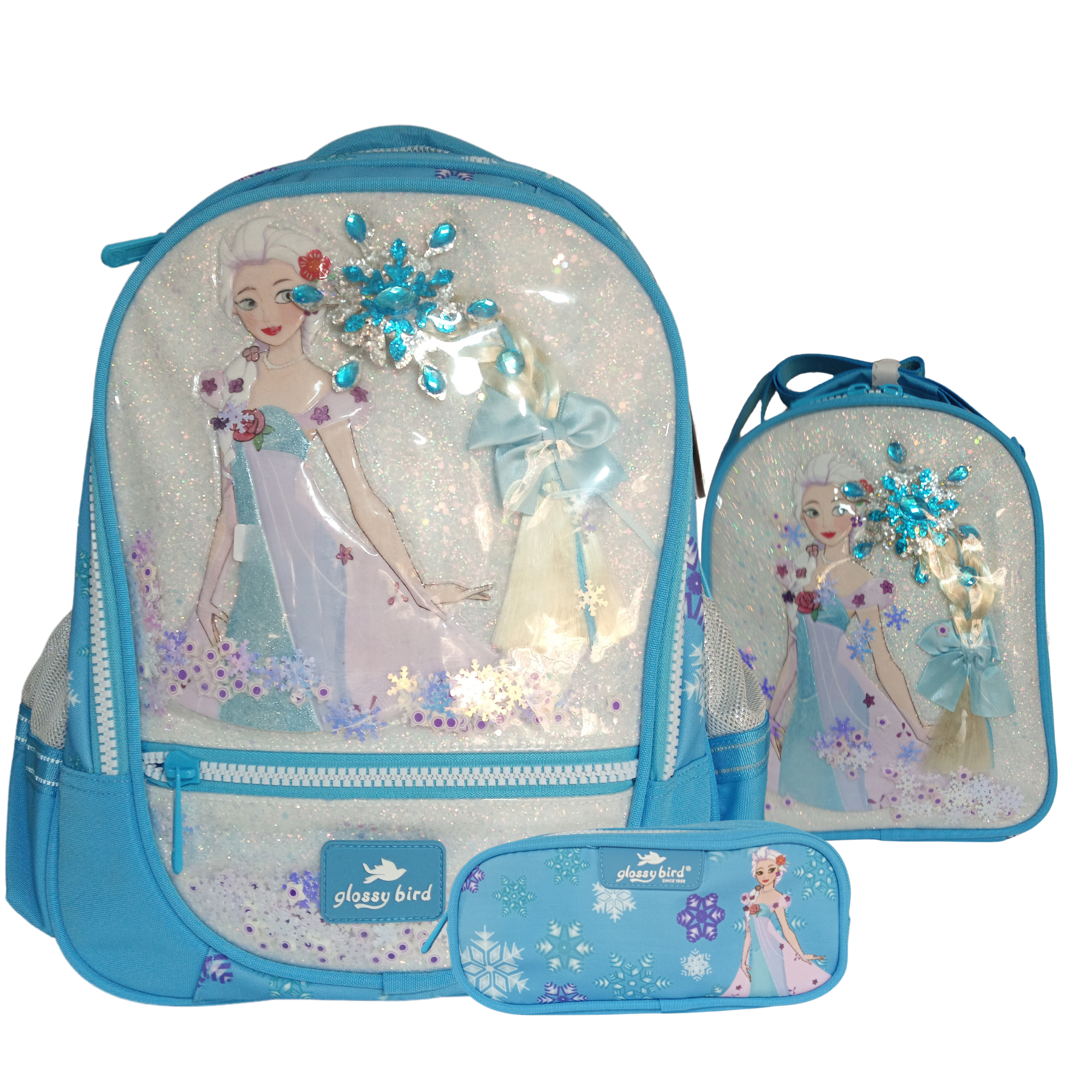CARTABLE SAC à DOS 15 + TROUSSE + SAC à gouter ref gb5164 glossy bird