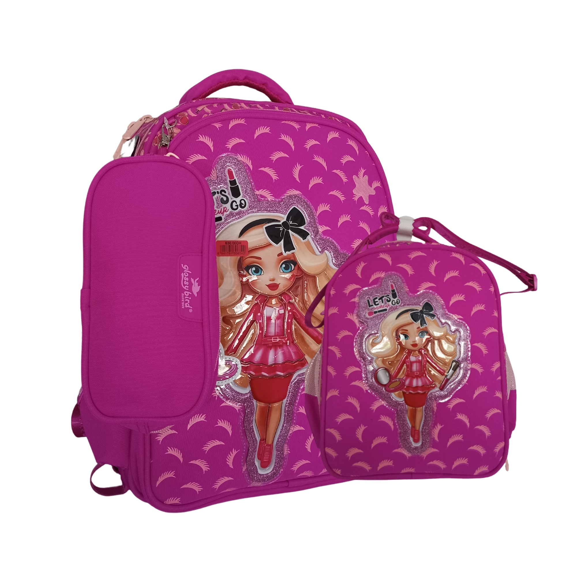 SAC A DOS 17 + TROUSSE + SAC A GOUTER REF GB5176 GLOSSY BIRD