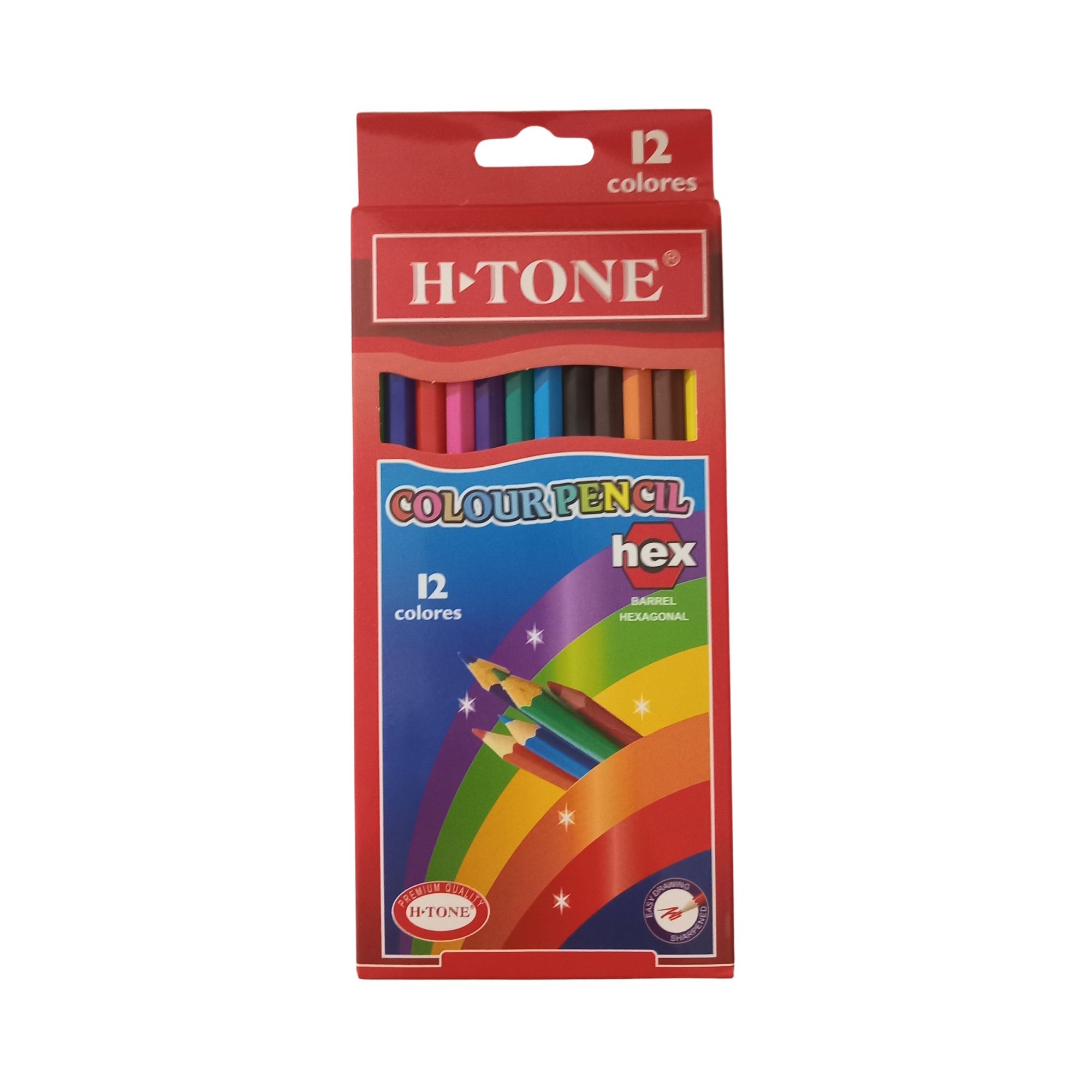 CRAYONS COULEURS HEXAGONAL 12C H-TONE